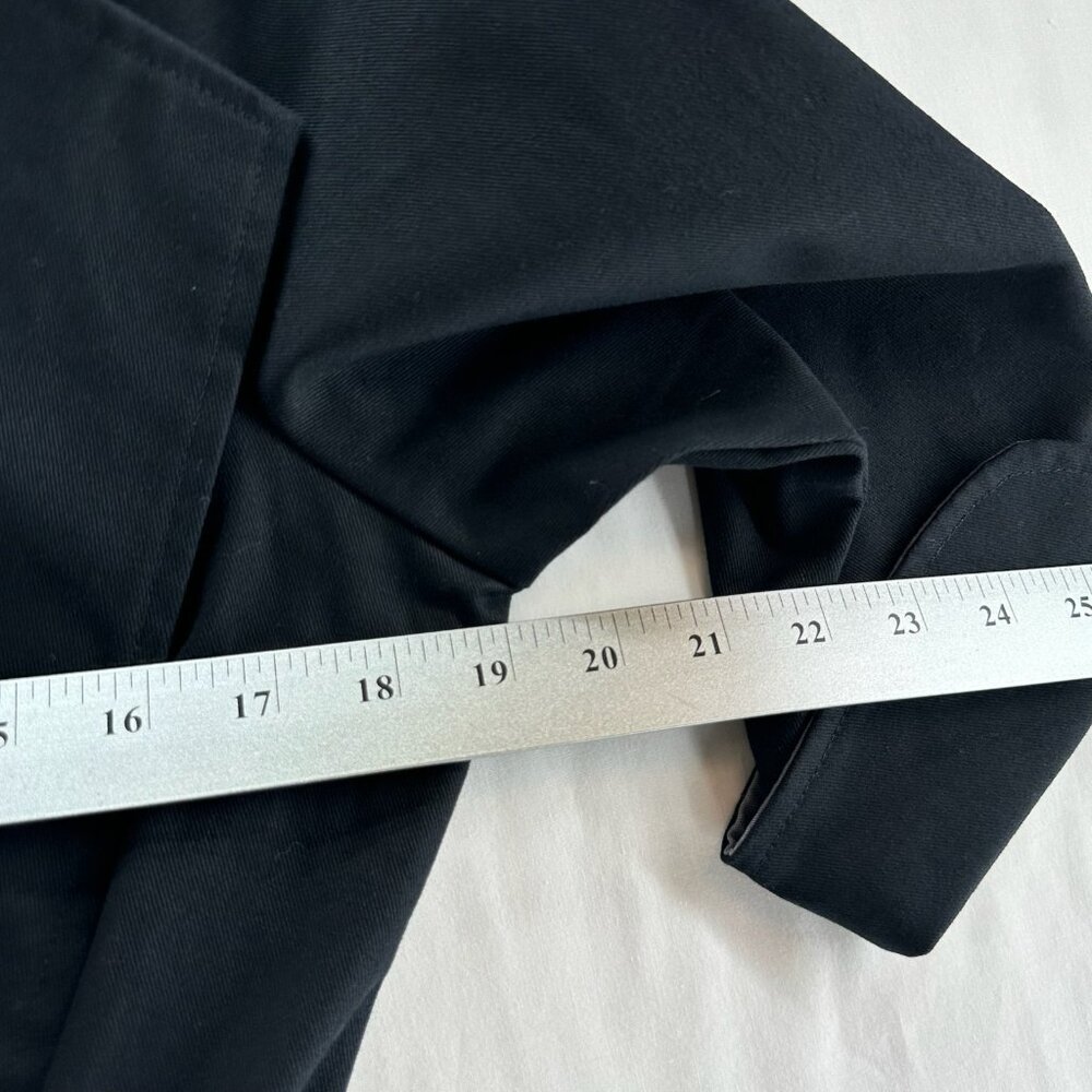 Betabrand Wrap Jacket Dress Womens M Trench Coat Pockets Belted 3/4 Sleeve Black - Picture 11 of 13